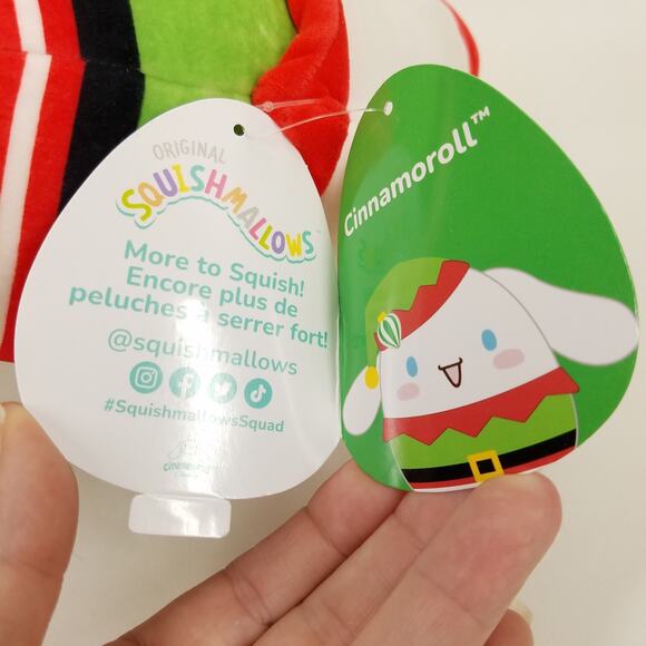 Squishmallows Cinnamoroll Sanrio Hello Kitty Christmas Elf Plush Kelly Toy - Picture 4 of 10